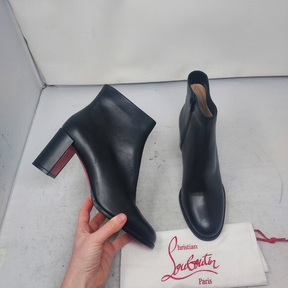 Christian Louboutin Black Heel Adoxa Ankle Boot - Picture 1 of 12